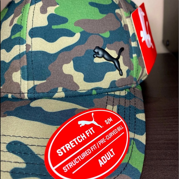 PUMA ADULT HAT S/M 
GREEN BROWN CAMOUFLAGE NWT - Picture 3 of 7